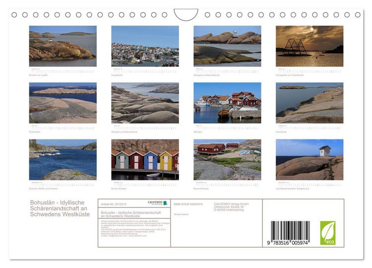 Produktbild: Bohusl&auml;n - Idyllische Sch&auml;renlandschaft an Schwedens Westk&uuml;ste (Wandkalender 2026 DIN A4 quer), CALVENDO Monatskalender