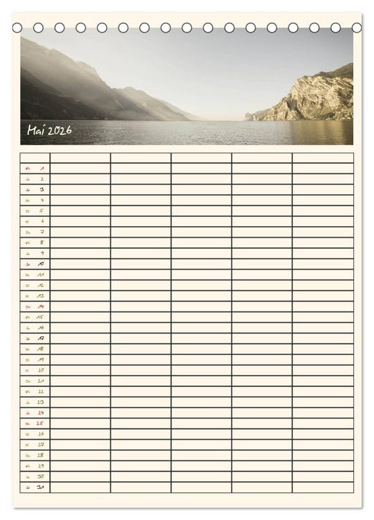 Produktbild: Der Gardasee im Norden - Familienplaner 2026 (Tischkalender 2026 DIN A5 hoch), CALVENDO Monatskalender