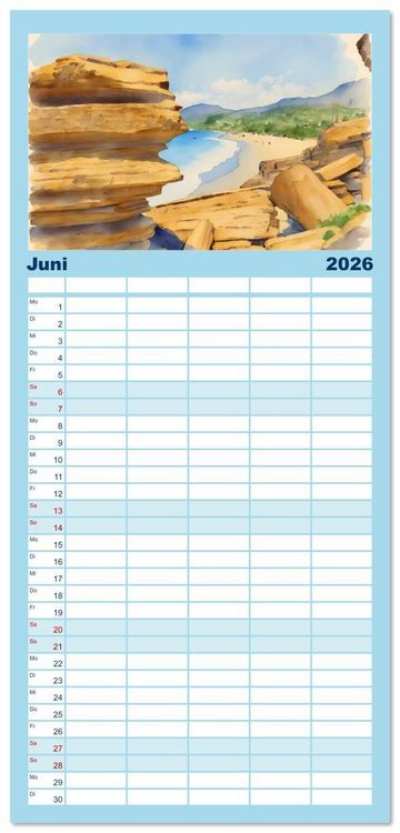 Produktbild: Familienplaner 2026 - Kretische Impressionen mit 5 Spalten (Wandkalender, 21 x 45 cm) CALVENDO