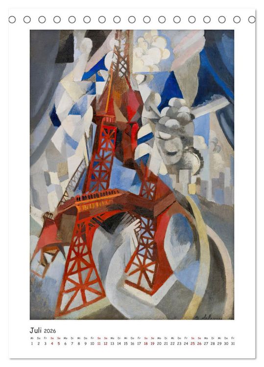 Produktbild: Eiffelturm - Robert Delaunay (Tischkalender 2026 DIN A5 hoch), CALVENDO Monatskalender
