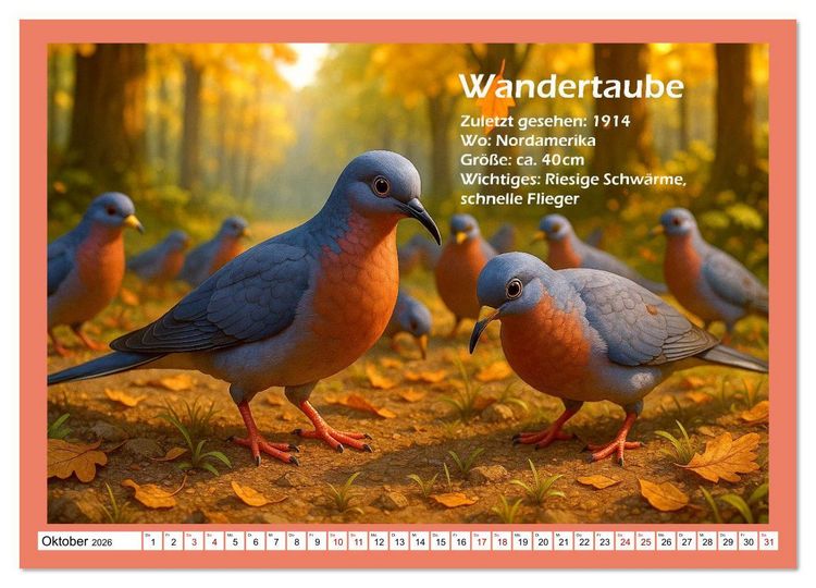 Produktbild: Vergessene Arten (Wandkalender 2026 DIN A2 quer), CALVENDO Monatskalender