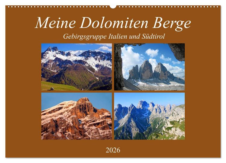 Produktbild: Meine Dolomiten Berge (Wandkalender 2026 DIN A2 quer), CALVENDO Monatskalender