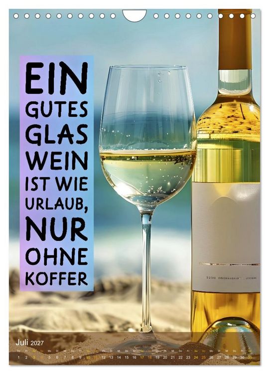 Produktbild: Im Zeichen des Weins - Gedanken f&uuml;r Geniesser (Wandkalender 2027 DIN A4 hoch), CALVENDO Monatskalender