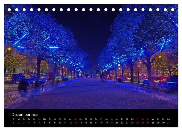 Produktbild: Berlin bei Nacht (Tischkalender 2026 DIN A5 quer), CALVENDO Monatskalender