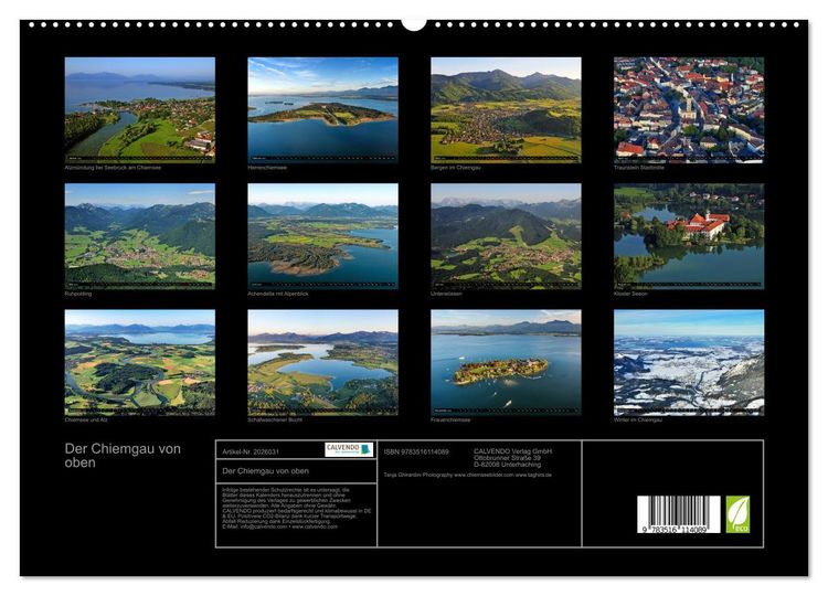 Produktbild: Der Chiemgau von oben (hochwertiger Premium Wandkalender 2026 DIN A2 quer), Kunstdruck in Hochglanz