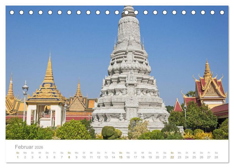 Produktbild: Geheimnisvolles Indochina Kambodscha, Laos, Vietnam (Tischkalender 2026 DIN A5 quer), CALVENDO Monatskalender