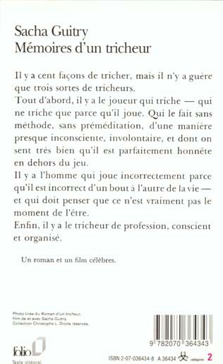 Produktbild: FRE-MEMOIRES D UN TRICHEUR