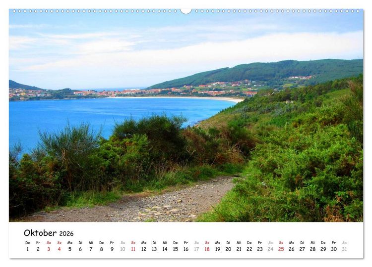 Produktbild: Jakobsweg - Camino Finisterre (hochwertiger Premium Wandkalender 2026 DIN A2 quer), Kunstdruck in Hochglanz