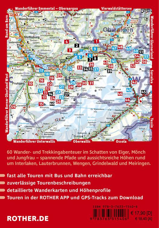 Produktbild: ROTHER Wanderf&uuml;hrer Berner Oberland Ost: Rund um Interlaken, Grindelwald und Meiringen. 60 Wanderungen und Mehrtagestouren