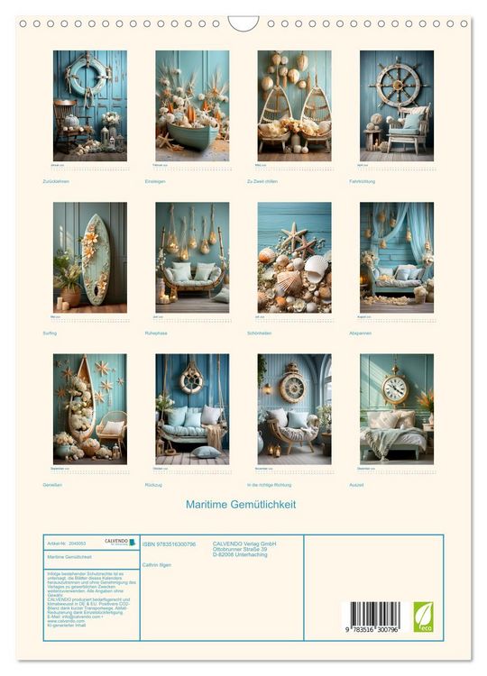 Produktbild: Maritime Gem&uuml;tlichkeit (Wandkalender 2026 DIN A3 hoch), CALVENDO Monatskalender