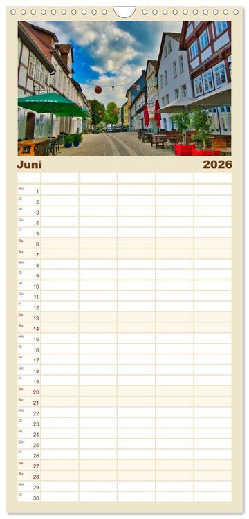 Produktbild: Familienplaner 2026 - Streifzug durch das Weserbergland mit 5 Spalten (Wandkalender, 21 x 45 cm) CALVENDO