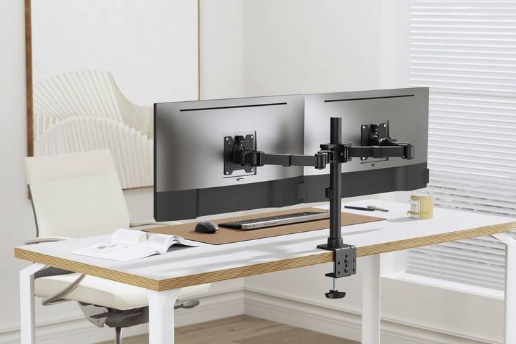 Produktbild: SpeaKa Professional SP-MM-221 Monitor-Tischhalterung 2 Display(s) 43,2cm (17\") - 88,9cm (35\") Schwarz H&ouml;henverstellbar, Neigbar