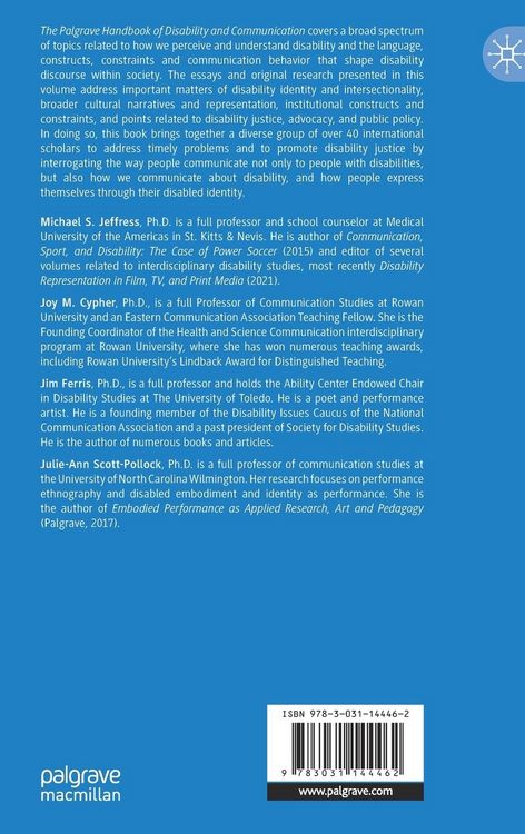 Produktbild: The Palgrave Handbook of Disability and Communication