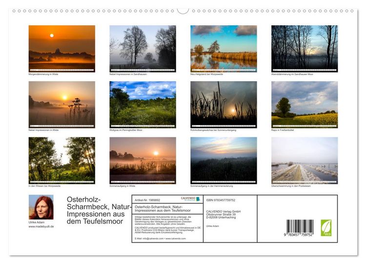 Produktbild: Osterholz-Scharmbeck, Natur-Impressionen aus dem Teufelsmoor (hochwertiger Premium Wandkalender 2026 DIN A2 quer), Kunstdruck in Hochglanz