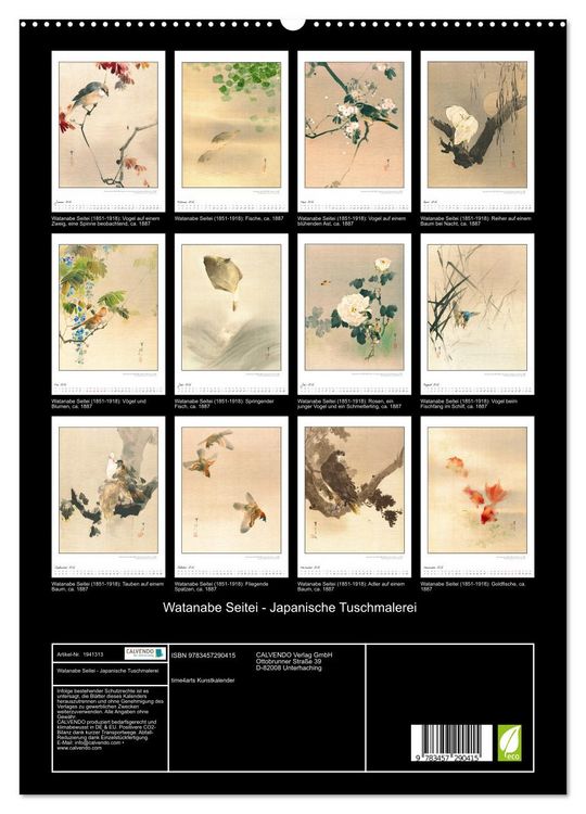Produktbild: Watanabe Seitei - Japanische Tuschmalerei (hochwertiger Premium Wandkalender 2026 DIN A2 hoch), Kunstdruck in Hochglanz