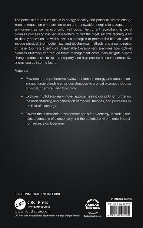 Produktbild: Biomass Energy for Sustainable Development