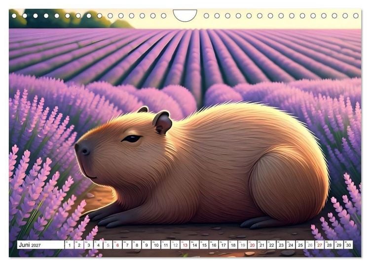 Produktbild: Capybara Carlo und die vier Jahreszeiten (Wandkalender 2027 DIN A4 quer), CALVENDO Monatskalender