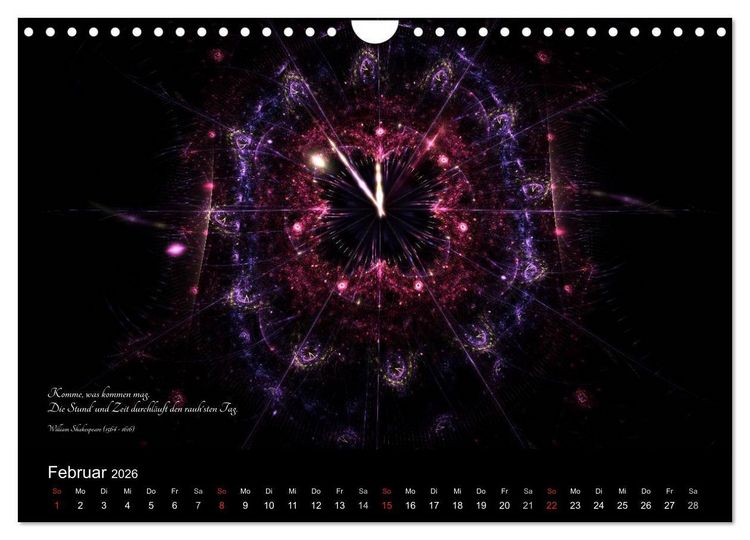 Produktbild: Zeit 2026 - Grafiken und Zitate (Wandkalender 2026 DIN A4 quer), CALVENDO Monatskalender