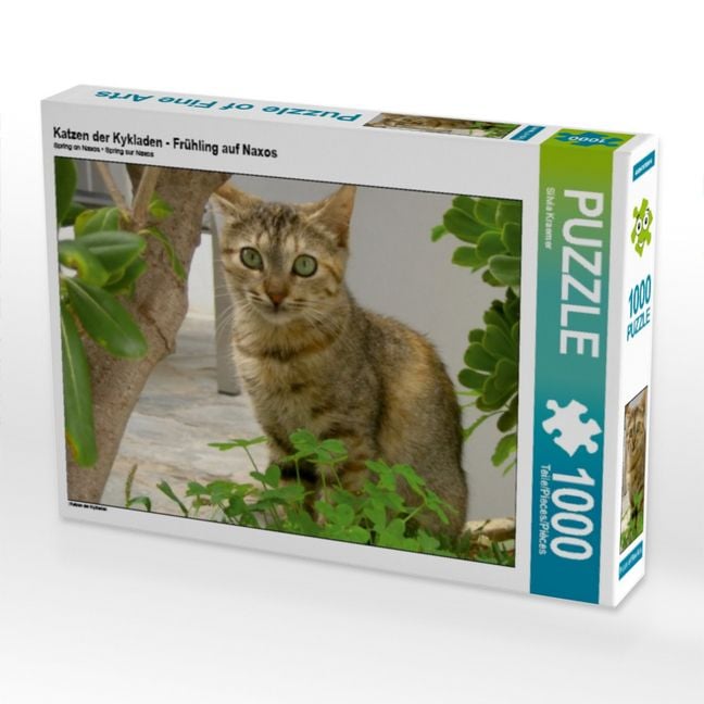 Produktbild: CALVENDO Puzzle Katzen der Kykladen - Fr&uuml;hling auf Naxos | 1000 Teile Lege-Gr&ouml;&szlig;e 64x48cm Foto-Puzzle f&uuml;r gl&uuml;ckliche Stunden