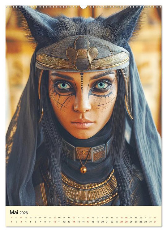 Produktbild: &Auml;gyptischer Katzenkult. Priesterinnen der G&ouml;ttin Bastet (Wandkalender 2026 DIN A2 hoch), CALVENDO Monatskalender