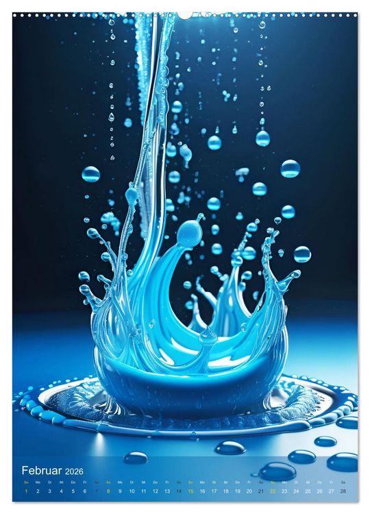Produktbild: Splish! Splash! DROP ART (Wandkalender 2026 DIN A2 hoch), CALVENDO Monatskalender