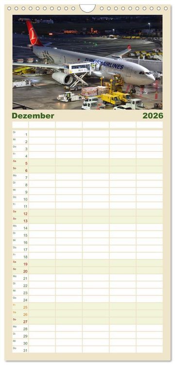 Produktbild: Familienplaner 2026 - Flugzeuge aller Art mit 5 Spalten (Wandkalender, 21 x 45 cm) CALVENDO