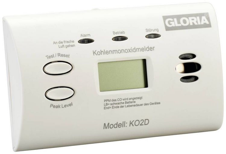 Produktbild: Gloria KO2D Kohlenmonoxid-Melder batteriebetrieben detektiert Kohlenmonoxid