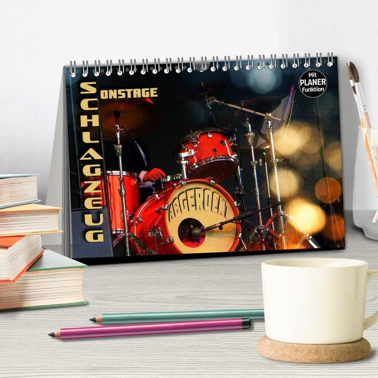 Produktbild: Schlagzeug onstage - "abgerockt" (Tischkalender 2026 DIN A5 quer), CALVENDO Monatskalender