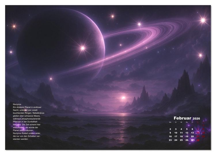 Produktbild: Phantastische Planeten (Wandkalender 2026 DIN A2 quer), CALVENDO Monatskalender