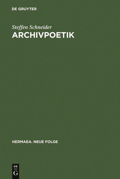 Produktbild: Archivpoetik