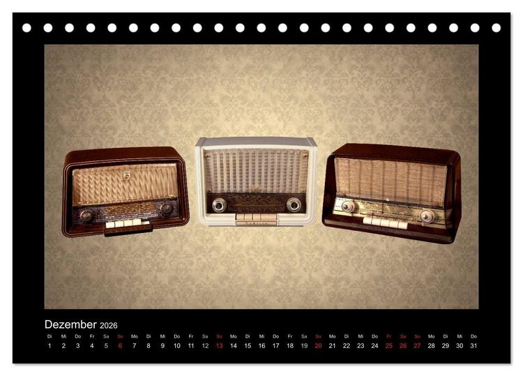 Produktbild: Dampfradios - Antike Radios mit Charme und Patina (Tischkalender 2026 DIN A5 quer), CALVENDO Monatskalender