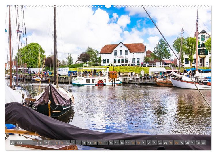 Produktbild: Maritime K&uuml;stenorte - von Greetsiel, &uuml;ber Neuharlingersiel bis Schillig (Wandkalender 2026 DIN A2 quer), CALVENDO Monatskalender
