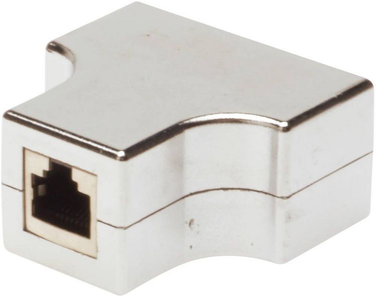 Produktbild: Digitus RJ45 Netzwerk Adapter CAT 5, CAT 5e [2x RJ45-Stecker - 1x RJ45-Stecker] Grau