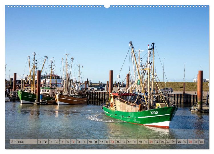 Produktbild: Norddeich Spaziergang vom Hafen bis zum Strand (Wandkalender 2026 DIN A2 quer), CALVENDO Monatskalender