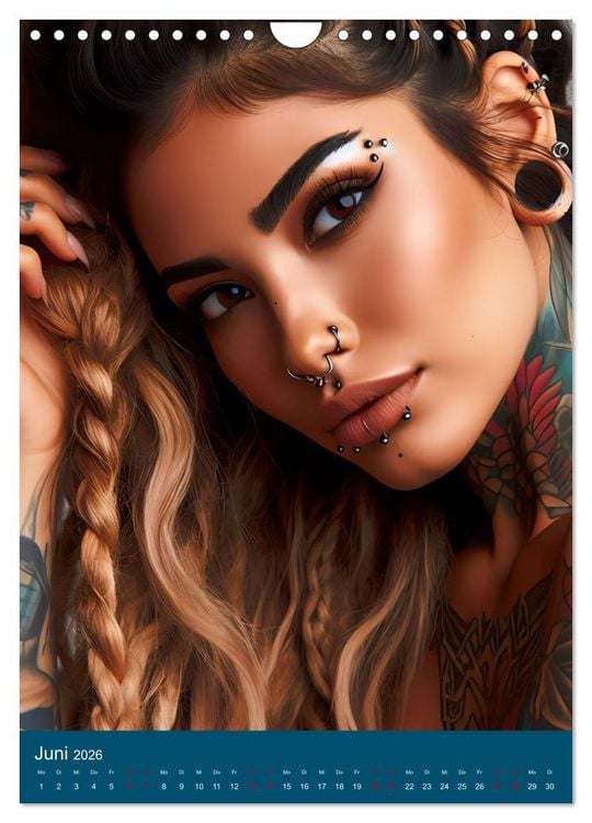 Produktbild: Tattoo und Piercing Women (Wandkalender 2026 DIN A4 hoch), CALVENDO Monatskalender
