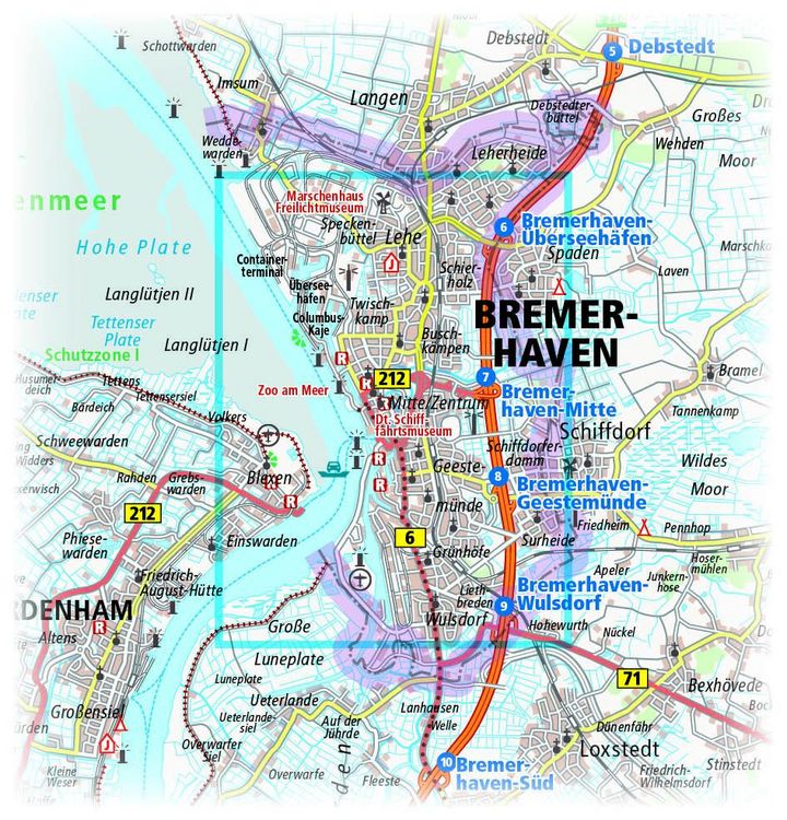 Bremerhaven. Stadtplan 1 : 16 000