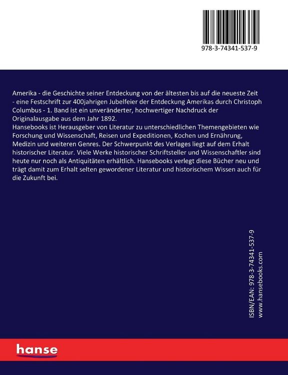 Produktbild: Amerika - die Geschichte seiner Entdeckung von der &auml;ltesten bis auf die neueste Zeit