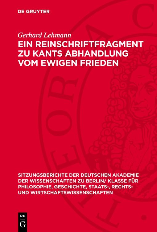 Produktbild: Ein Reinschriftfragment zu Kants Abhandlung vom ewigen Frieden
