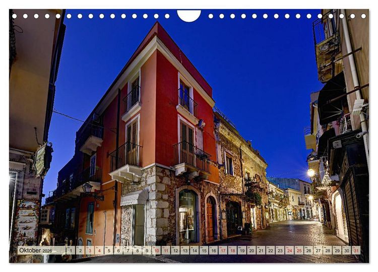 Produktbild: Taormina zur blauen Stunde (Wandkalender 2026 DIN A4 quer), CALVENDO Monatskalender