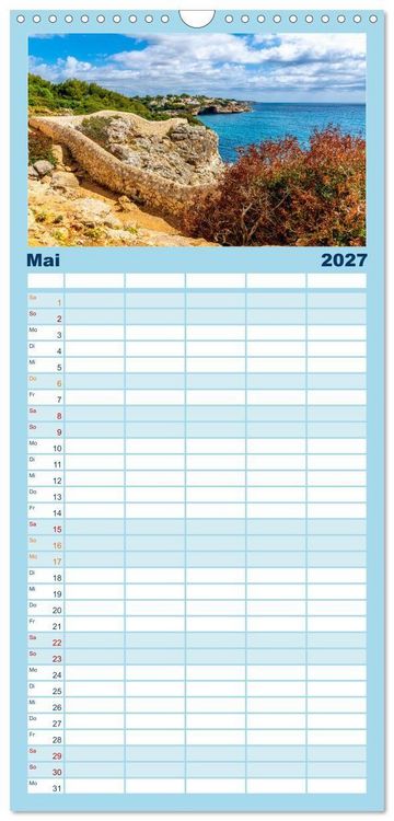 Produktbild: Familienplaner 2027 - Mallorcas Ostk&uuml;sten-Momente mit 5 Spalten (Wandkalender, 21 x 45 cm) CALVENDO