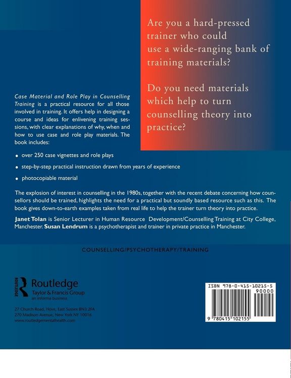 Produktbild: Case Material and Role Play in Counselling Training