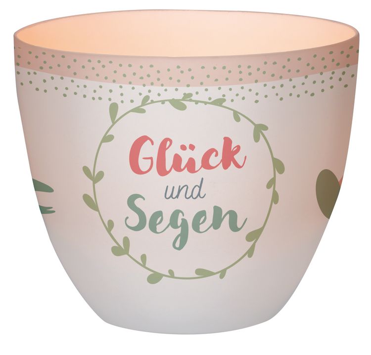 Produktbild: Windlicht aus Porzellan - Gl&uuml;ck und Segen
