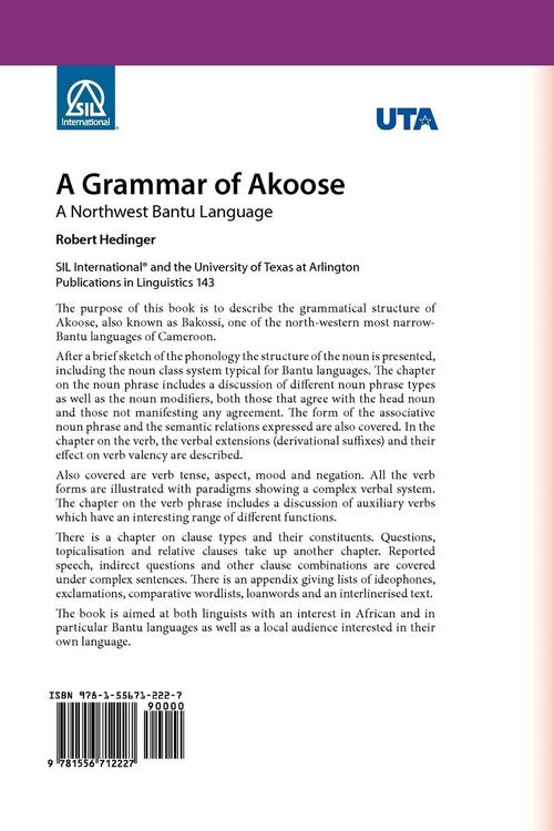 Produktbild: A Grammar of Akoose