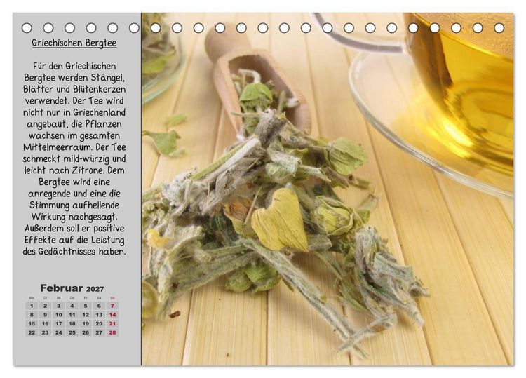 Produktbild: Eine kleine Teekunde - Zw&ouml;lf Teesorten im Portr&auml;t (Tischkalender 2027 DIN A5 quer), CALVENDO Monatskalender