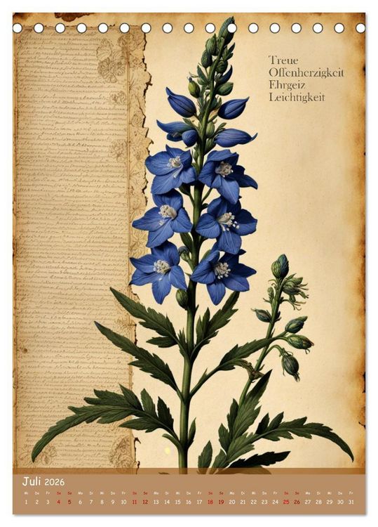 Produktbild: Geburtsblume, dein florales Sternzeichen (Tischkalender 2026 DIN A5 hoch), CALVENDO Monatskalender