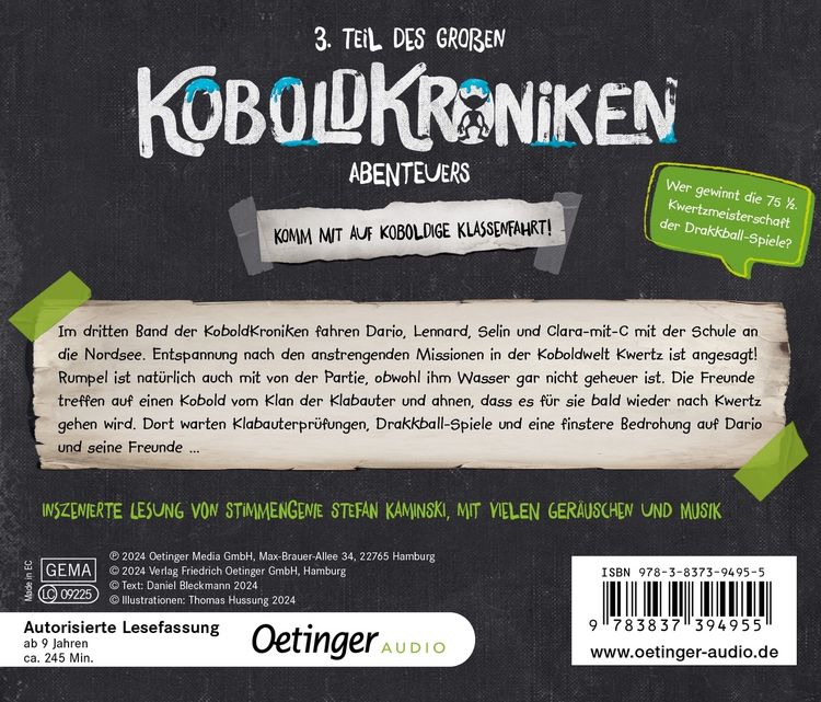 Produktbild: KoboldKroniken 3. Klassenfahrt mit Klabauter