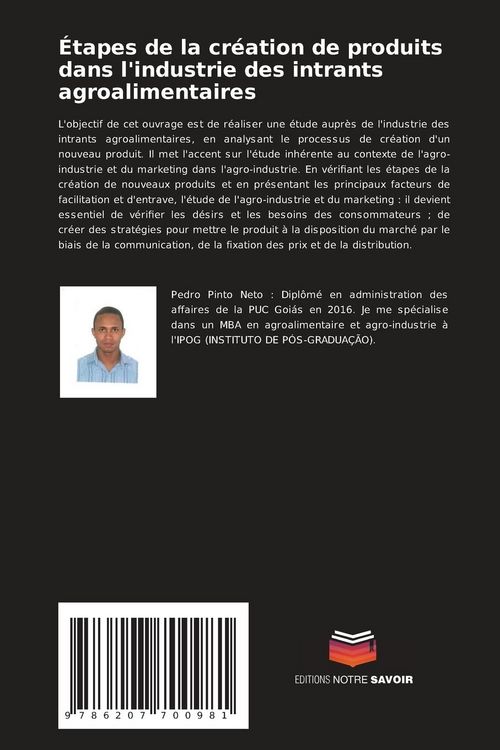 Produktbild: &Eacute;tapes de la cr&eacute;ation de produits dans l'industrie des intrants agroalimentaires