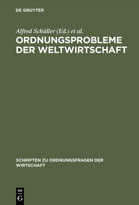 Produktbild: Ordnungsprobleme der Weltwirtschaft