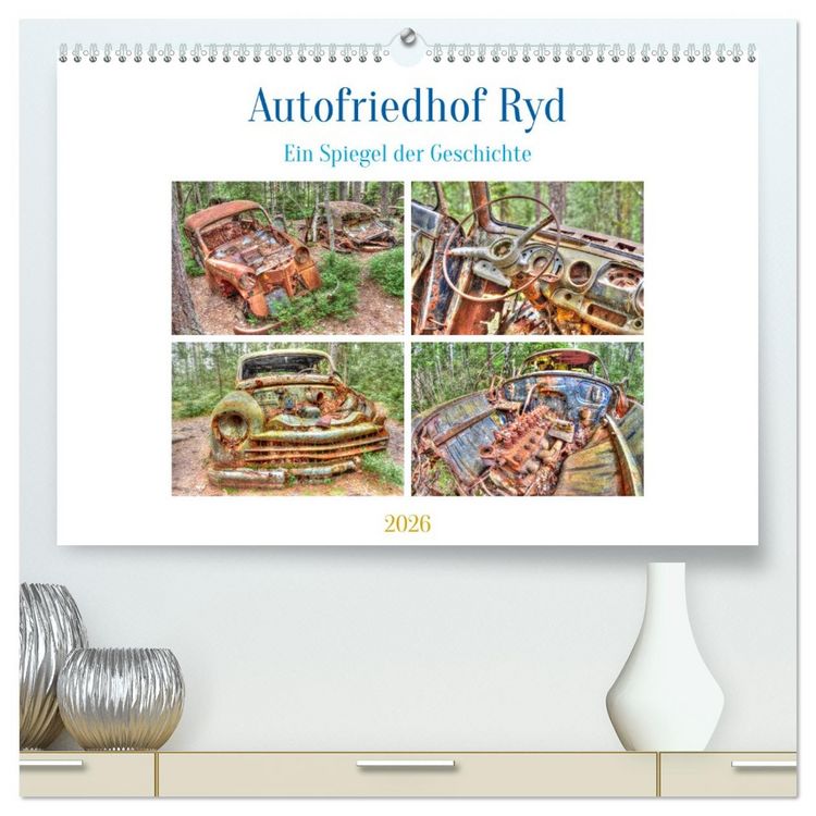 Produktbild: Autofriedhof Ryd (hochwertiger Premium Wandkalender 2026 DIN A2 quer), Kunstdruck in Hochglanz