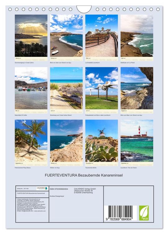 Produktbild: FUERTEVENTURA Bezaubernde Kanareninsel (Wandkalender 2027 DIN A4 hoch), CALVENDO Monatskalender